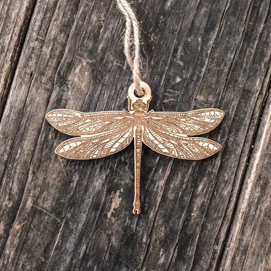 Ornament - Dragonfly - Raw Wood 4x3in {3}