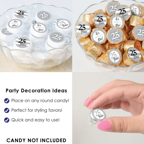 Big Dot of Happiness We Still Do - 25th Wedding Anniversary - Anniversary Party Small Round Candy Stickers - Party Favor Labels - 324 Count {6}