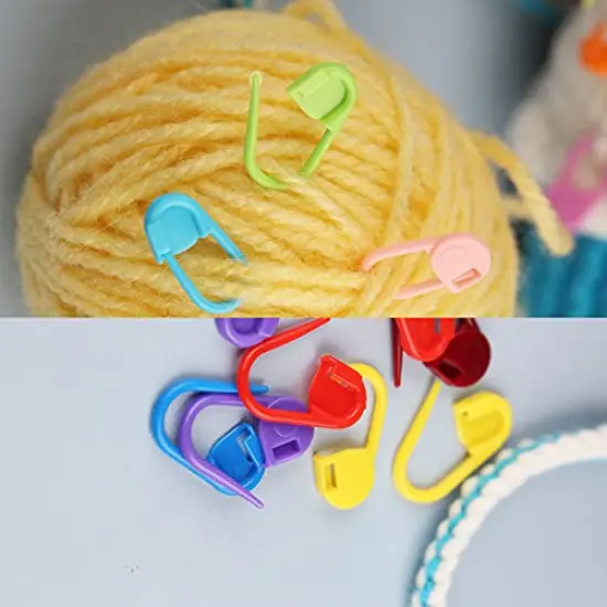 381 PCS Stitch Ring Markers and Colorful Knitting Crochet Locking Counter Stitch Needle Clips + Weaving Tools Knitting Kits with 3 Storage Boxes {5}