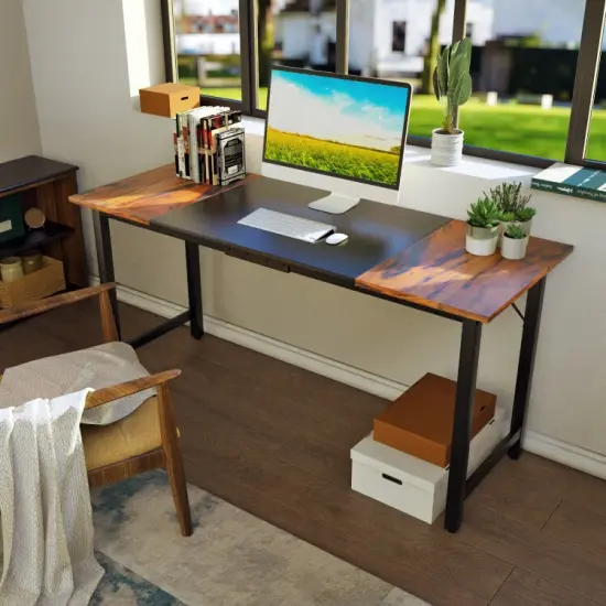 63 Inch Modern Splice Computer Desk with Heavy Duty Steel Frame {5}