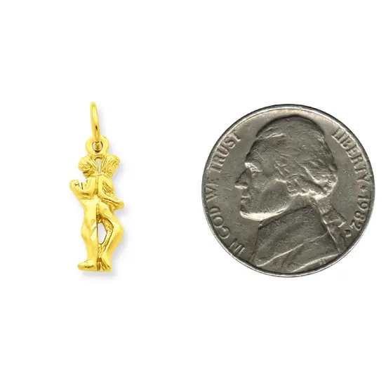 14K Gold Gemini Zodiac Charm Jewelry FindingKing 20mm x 6mm {2}