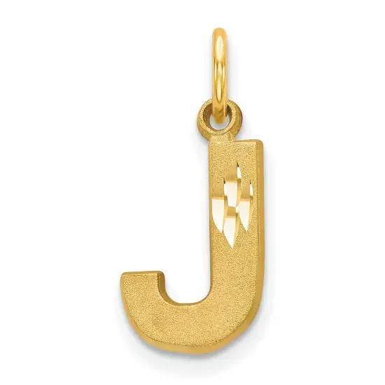 14K Gold Initial J Charm Jewelry FindingKing 20mm x 10mm {1}