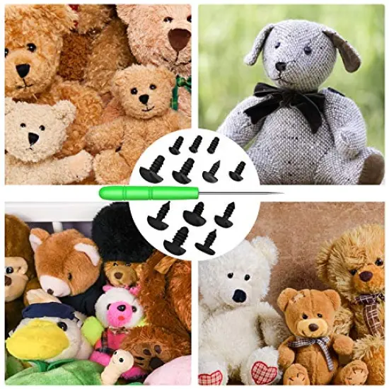 462Pcs Safety Eyes and Noses, Black Plastic Stuffed Crochet Eyes with Washers for Crafts {4}