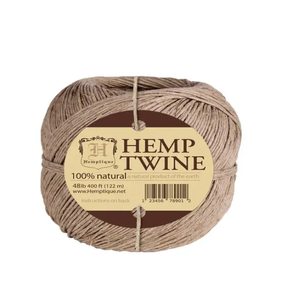 Hemptique Hemp Twine Ball Eco Friendly Sustainable Naturally Grown Fiber Outdoor Gardening Gift Wrapping Scrapbooking Bookbinding Crafting {1}
