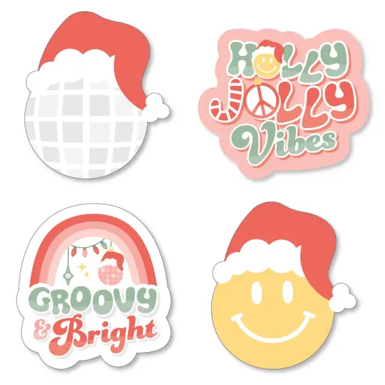 Big Dot of Happiness Groovy Christmas - DIY Shaped Pastel Holiday Party Cut-Outs - 24 Count {1}