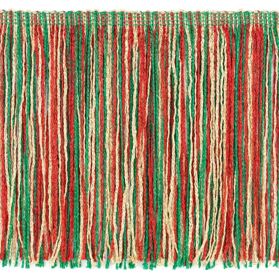 10 Yards of 6" Glitter Chainette Fringe Trim | 10 yard cut Christmas Multi {1}