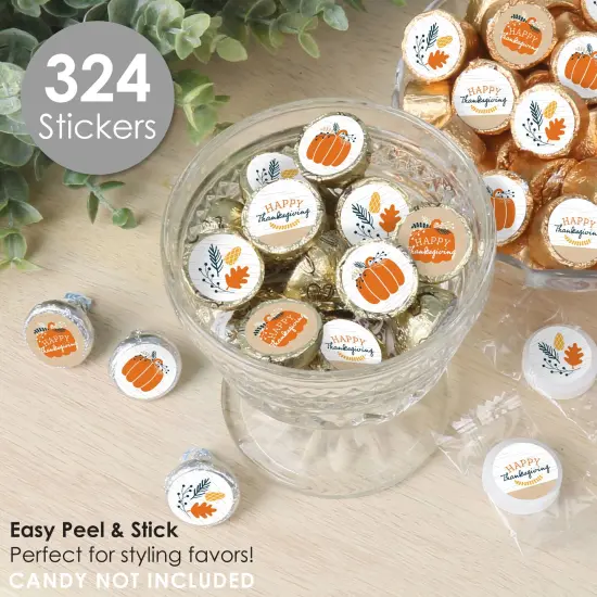 Big Dot of Happiness Happy Thanksgiving - Fall Harvest Party Small Round Candy Stickers - Party Favor Labels - 324 Count {3}