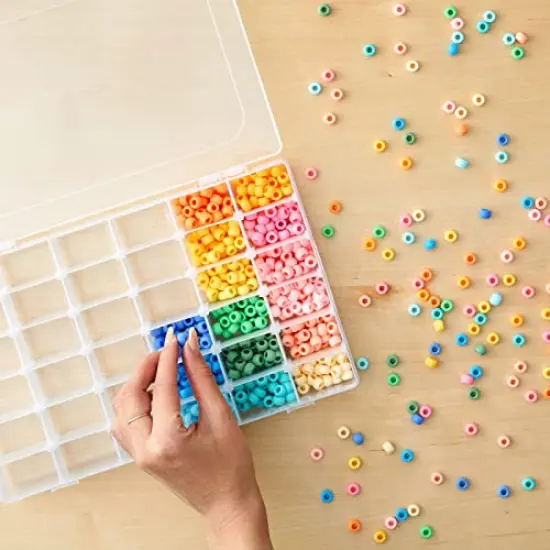 3 Pack Jewelry Organizer Box for Earrings, Clear Plastic Bead Storage Containers for Crafts (36 Compartments) {6}