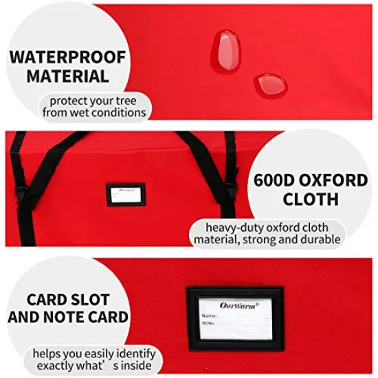 Christmas Tree Storage Bag Extra Large Christmas Storage Containers, Fits Up to 7.5 Ft Artificial Trees Heavy Duty 600D Oxford Xmas Holiday Tree Bag with Dual Zipper (50&rdquo; X 20&rdquo; X 15&rdquo;) {6}