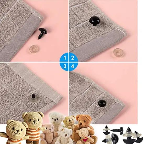 566PCS Safety Eyes and Noses for Amigurumi, Stuffed Crochet Eyes with Washers, Craft Doll Eyes and Nose for Teddy Bear, Crochet Toy, Stuffed Doll and Plush Animal (Various Sizes) {3}