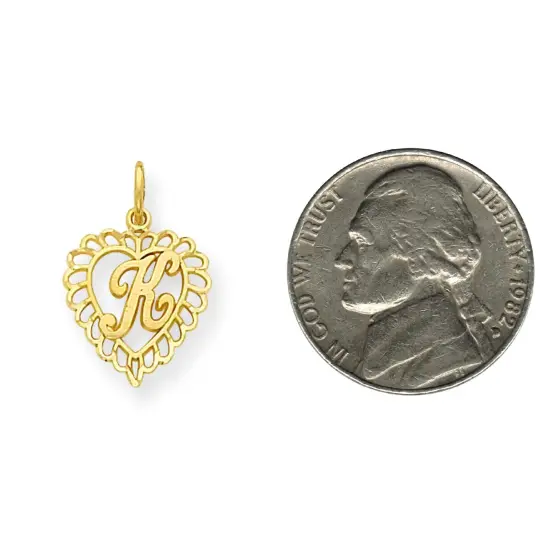 14K Gold Initial K Charm Jewelry FindingKing 23mm x 15mm {2}