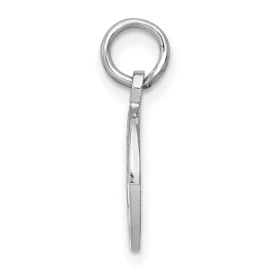 14K White Gold Polished Graduation Disc Charm Jewerly 18mm x 11mm {2}