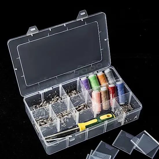 2 Pieces 15 Large Grids Clear Plastic Jewelry Box Organizer Storage Container with Removable Dividers {4}