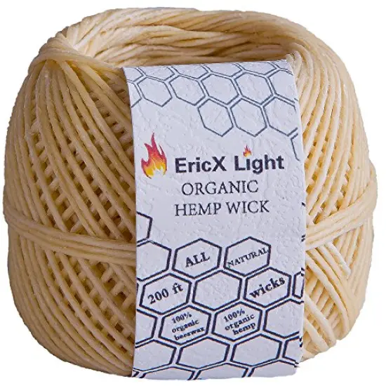 EricX Light Beeswax Hemp Wick,200 ft Spool,100% Organic Hemp Wick Well Coated with Beeswax,Standard Size(1.0mm) {5}
