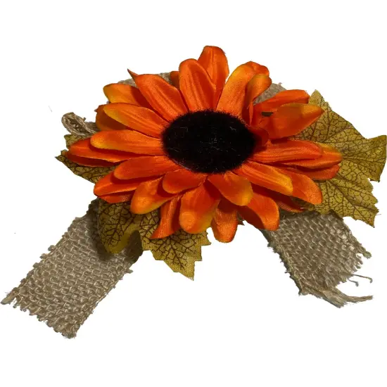 Scarecrow Orange Sunflower Hair Piece Costume Accessory {1}