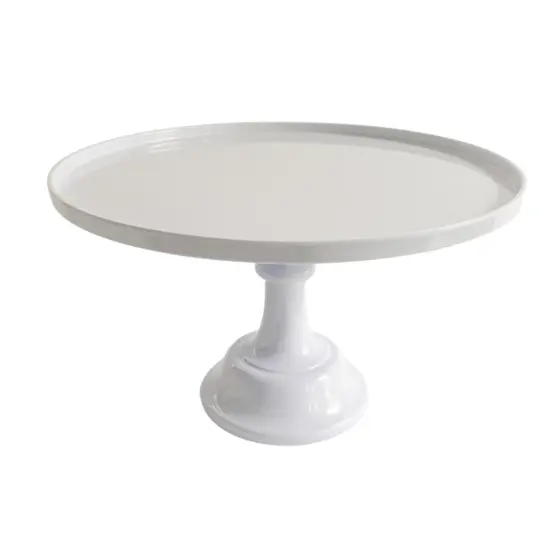 Elegant White Melamine Pedestal Cake Stand &ndash; 11.5" Wide, 8" Tall | Perfect for Parties, Cakes & Smash Cakes {5}