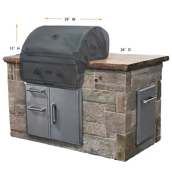 38 Build-in Grill Cover - Shield Gold /Color - Charcoal Grey {2}