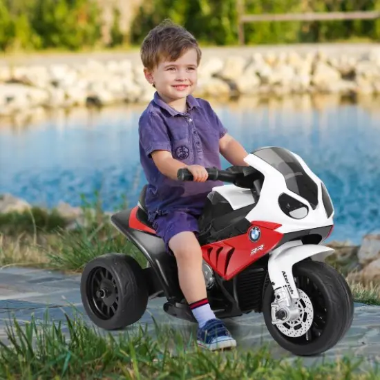 6V Kids 3 Wheels Riding Electric Motorcycle with Music and Headlights Perfect for Birthday or Christmas Red {2}