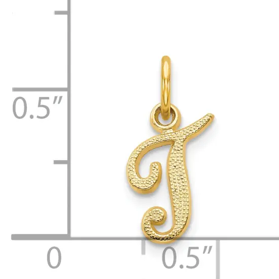 14K Gold Initial T Charm Jewelry FindingKing 16mm Long X 7mm Wide Approx. {4}