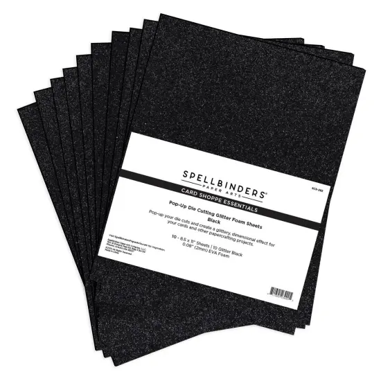 Spellbinders Pop-Up Die Cutting Glitter Foam Sheets-Black {1}