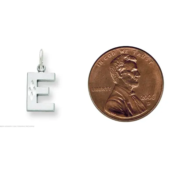 14K White Gold Initial E Charm Jewelry FindingKing 20mm x 10mm {2}