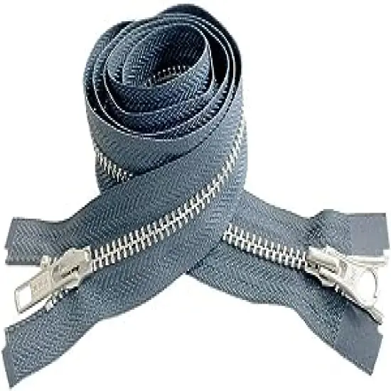 YKK #5 Medium Weight Aluminum Dark Grey"2-Way" Dual Separating Jacket Zipper - Choose Your Length - Color: Dark Grey #579 - Made in The United States (1 Zipper Per Pack) (33" Inches) {1}