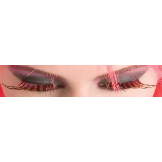 Women'sBlack and Pink Striped Burlesque Costume Eyelashes {1}