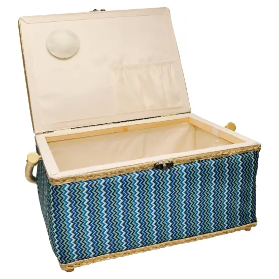 Folding Sewing Basket Chevron - blue {2}