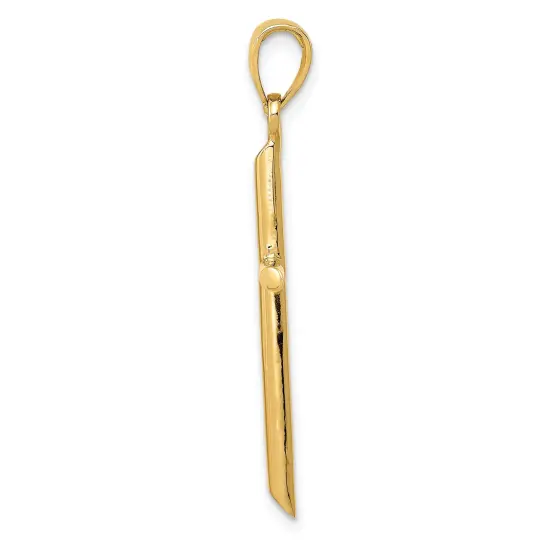 14K Yellow Gold Cross Pendant Charm Religious {3}