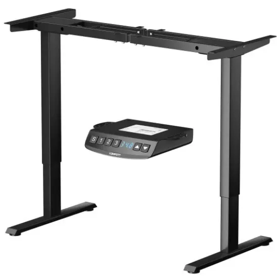 Electric Standing Desk Frame with Adjustable Height and Press Button Controller Gray {6}