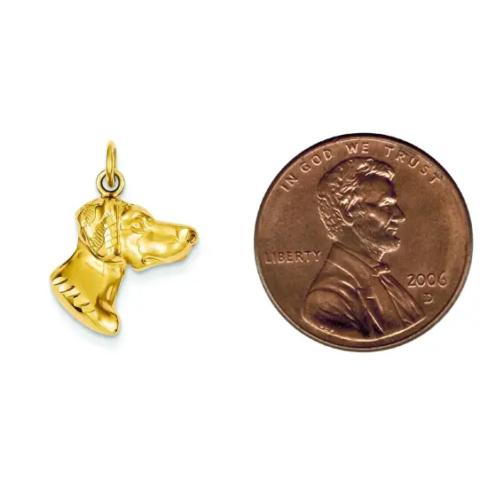 14K Gold Dog Charm Jewelry FindingKing 24mm x 17mm {2}