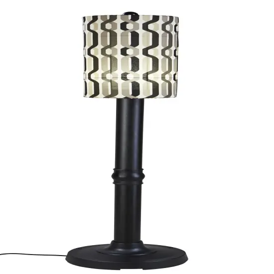Coronado 70" Floor Lamp 62250 with 3" black body and New Twist Caviar outdoor fabric shade {1}