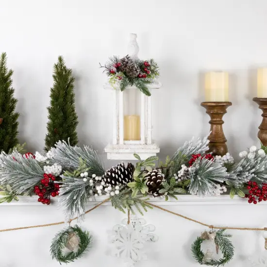 Northlight 15.25" LED Lighted White Storm Lantern Christmas Decoration {1}