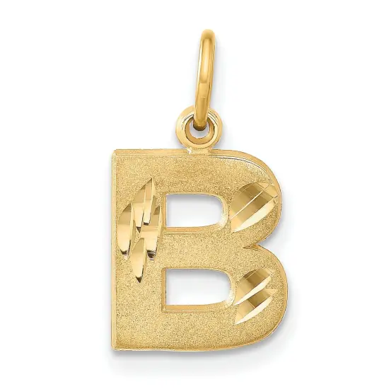 14K Gold Initial B Charm Jewelry FindingKing 20mm x 10mm {1}
