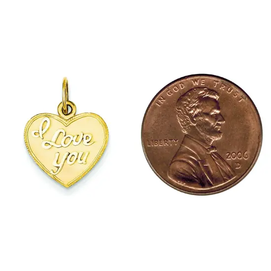 14K Gold Heart Pendant Jewelry FindingKing 19.3mm x 14.5mm {2}