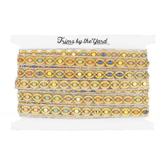 5/8" Rubina Rhinestone Iron-On, Versatile Trim, 5-Yard Cut, Multi Colors {2}