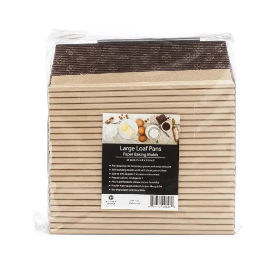 Large Loaf Paper Baking Pan 25-Pack, 9 x 2.8 x 2 Inches {2}