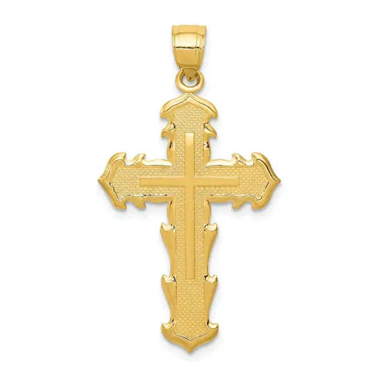14K Gold Passion Cross Pendant Charm Jewelry 36 x 20mm {1}