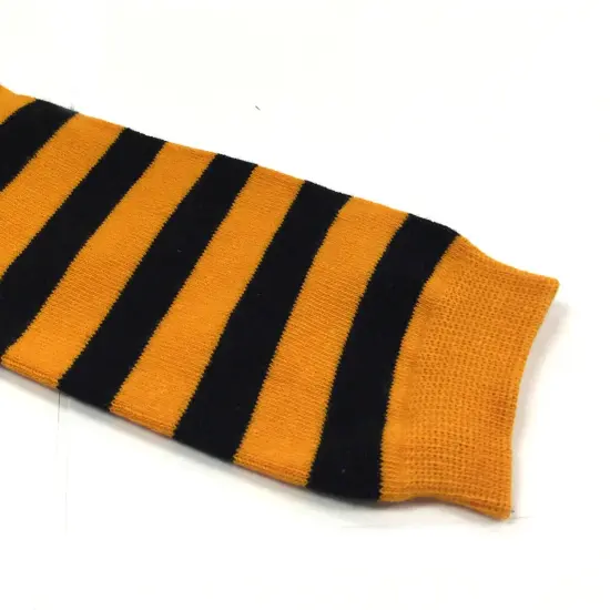 Wrapables Colorful Baby Leg Warmers, Stripes Orange and Black {2}