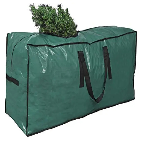 Christmas Tree Storage Bag | Fits Up to 9 Ft. Tall Disassembled Tree I 65"x15"x30" Holiday Tree Storage Case | Protective Zippered Artificial Xmas Tree Bag (9ft, Green) {2}