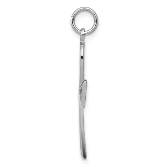 14K White Gold Ankh Charm Pendant Religious Jewelry 37mm x 14mm {4}