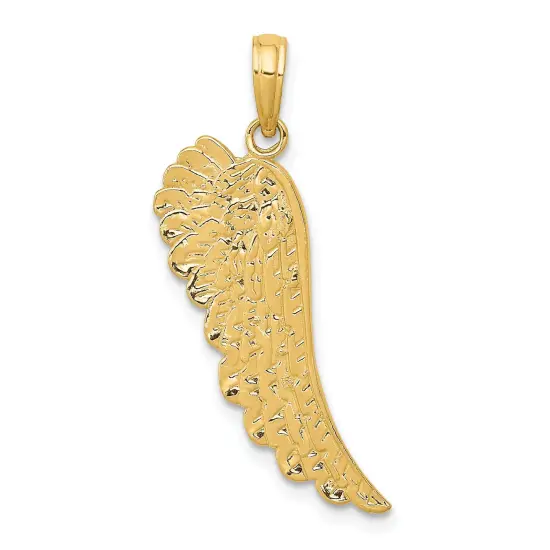 14K Gold Angel Wing Pendant Charm Jewelry 28 x 10 mm {1}
