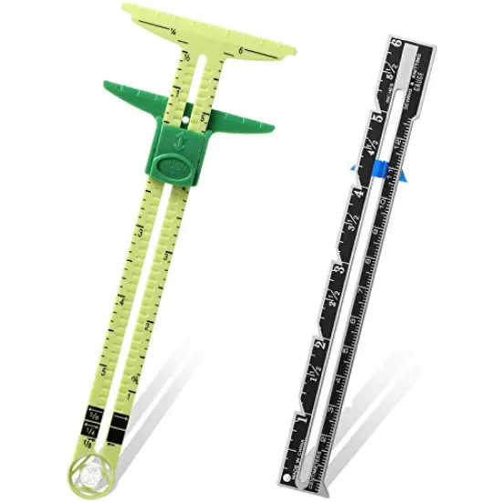 2 Pieces Sewing Gauge Sewing Measuring Tool, 5-in-1 Sliding Gauge Measuring Sewing Ruler Tool Fabric Quilting Ruler for Knitting Crafting Sewing Beginner Supplies {2}