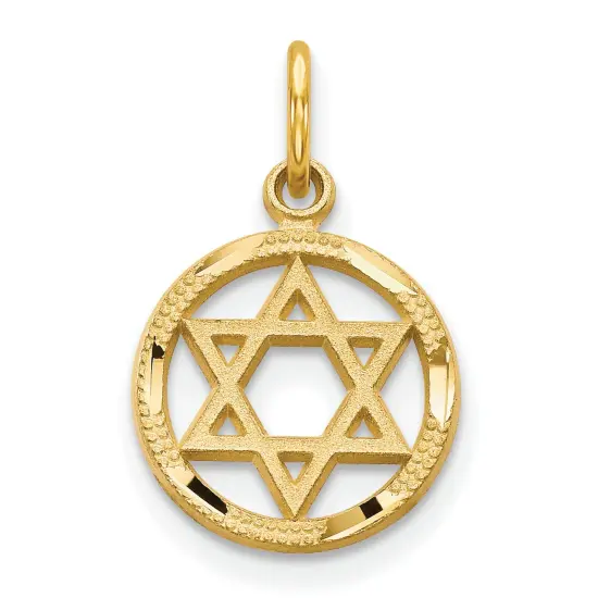 14K Yellow Gold Star of David Charm FindingKing Jewerly 19mm x 12mm {1}