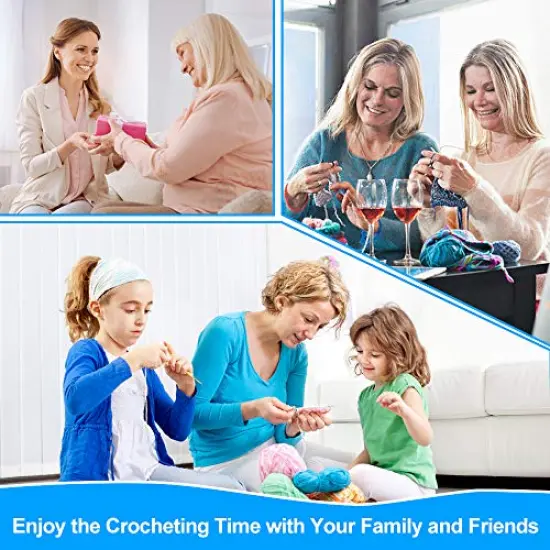 37 PCS Crochet Hooks Set, High Quality Coloured Aluminum Ergonomic Handle Crochet, Hook Needles for Arthritic Hands, with Stitch Markers and Large-Eye Blunt Needles {3}