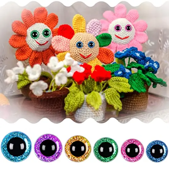 180 Pieces 10-20 mm Large Safety Eyes and Nose with Washers for Amigurumi Stuffed Animal Eyes Plastic Craft Doll Crochet Eyes for DIY of Puppet, Bear, Toy Making Supplies (Assorted Colors) {4}