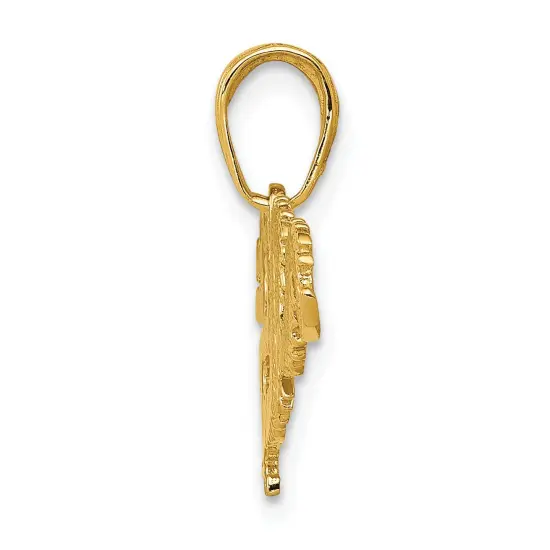 14K Gold Dragon Pendant Charm Jewelry 14.5 x 23 mm {3}