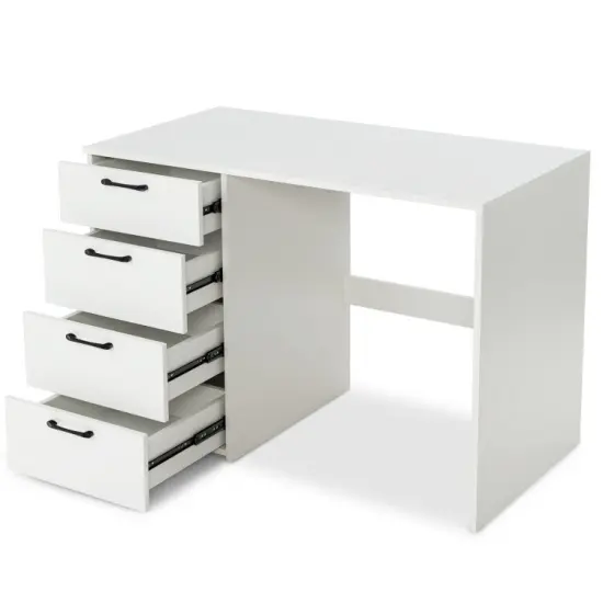 43.5 Inch Modern 4 Large Drawers Computer Desk with Metal Slides and Convenient Handle {3}