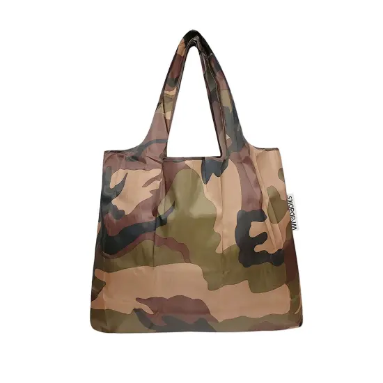 Wrapables Foldable Tote Nylon Reusable Grocery Bag (Set of 2) Camo {2}