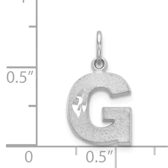 14K White Gold Initial G Charm Jewelry FindingKing 20mm x 10mm {3}
